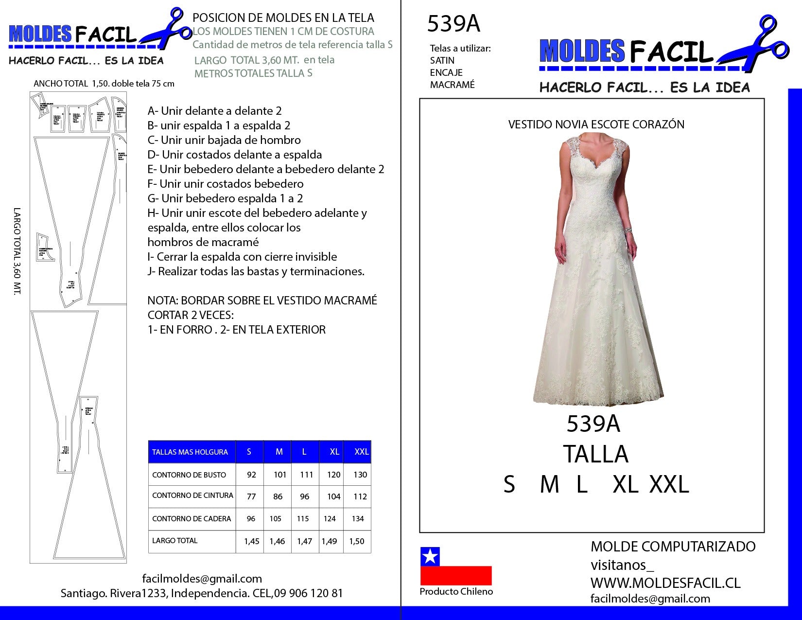 Vestido de novia escote corazón