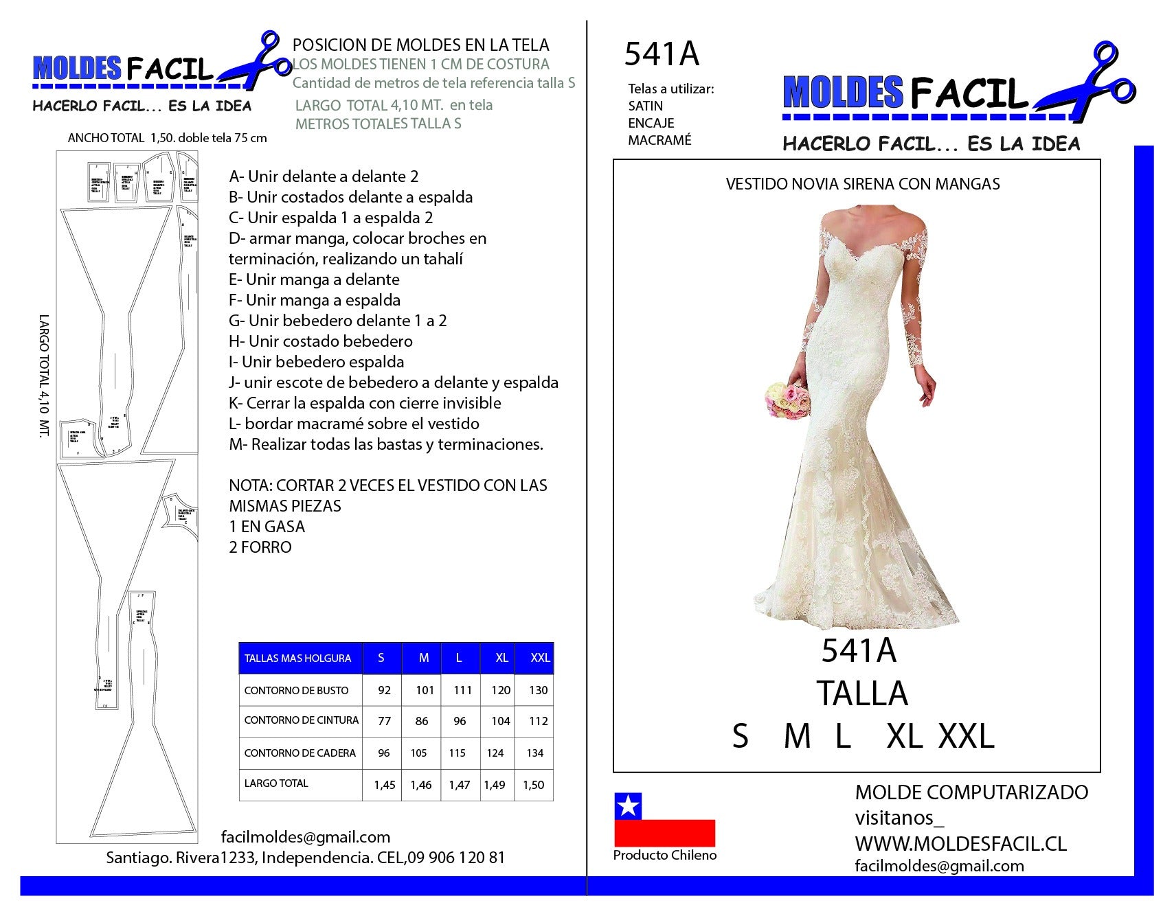Vestido de novia sirena con mangas