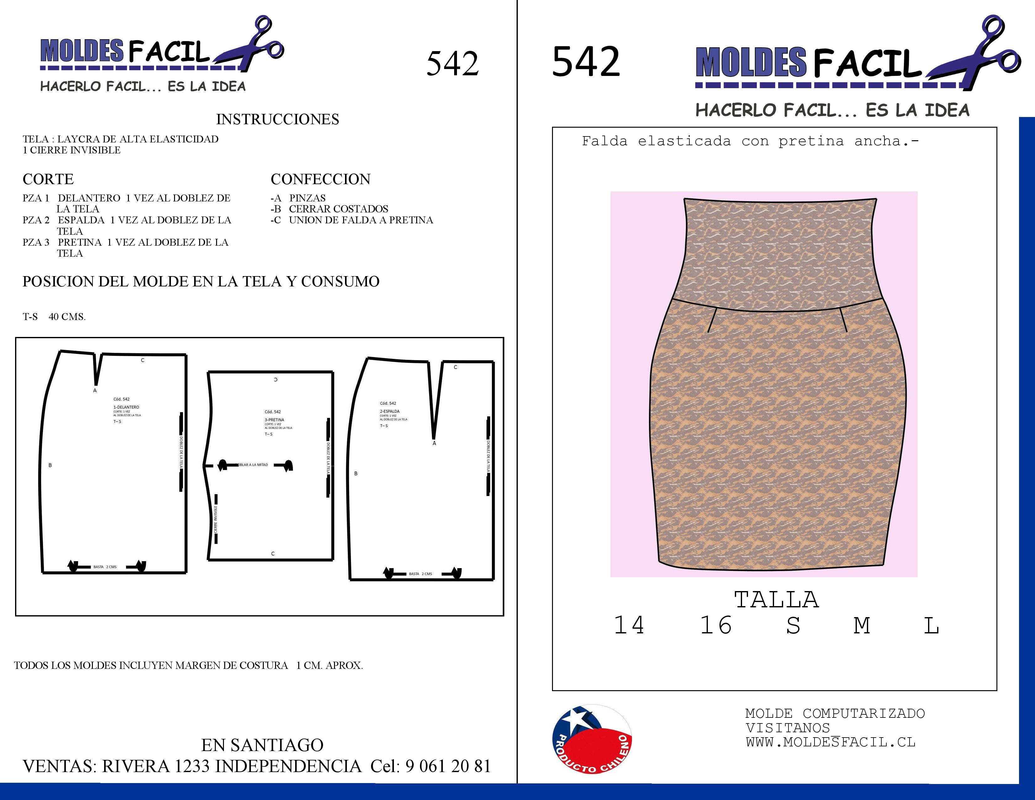 Falda elasticada pretina ancha