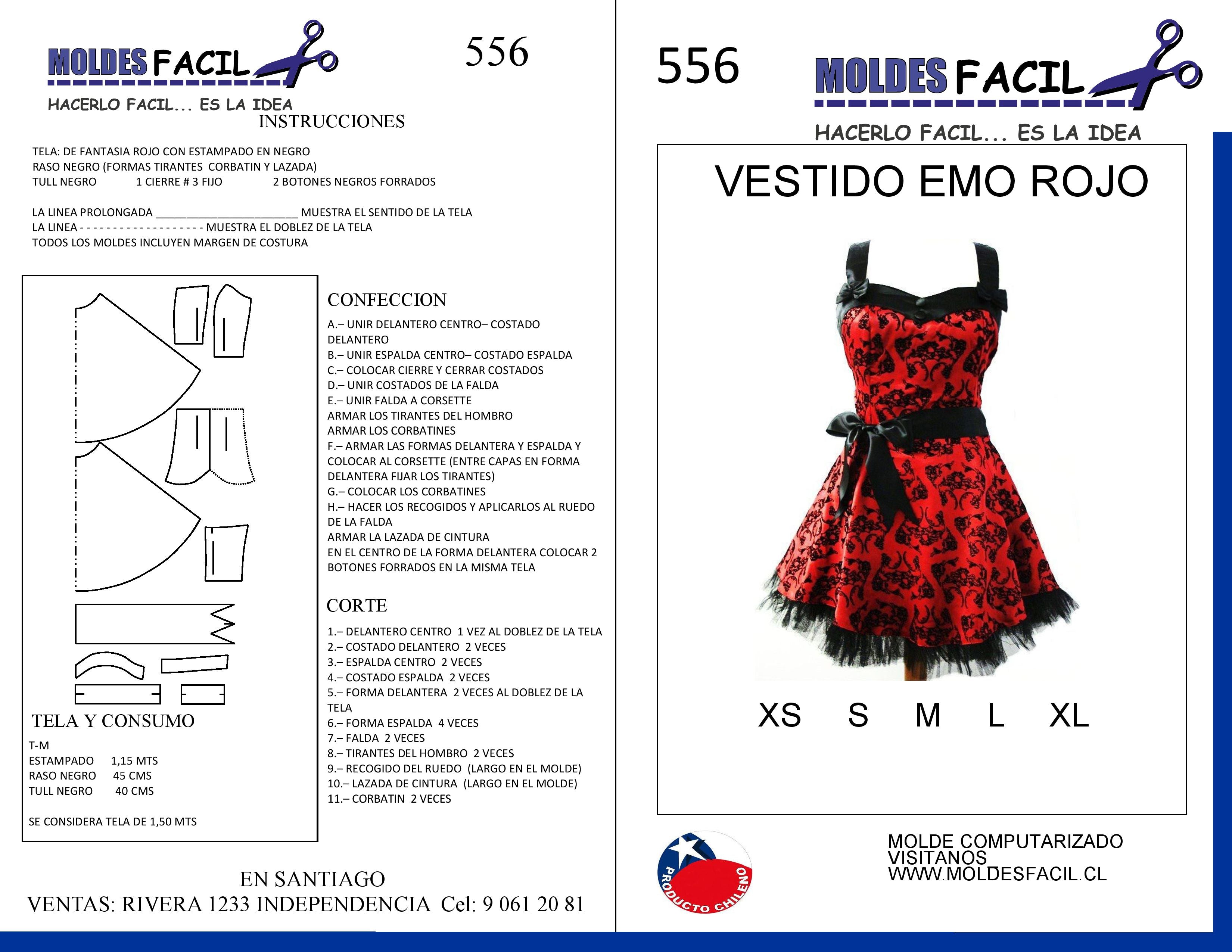 Vestido emo rojo