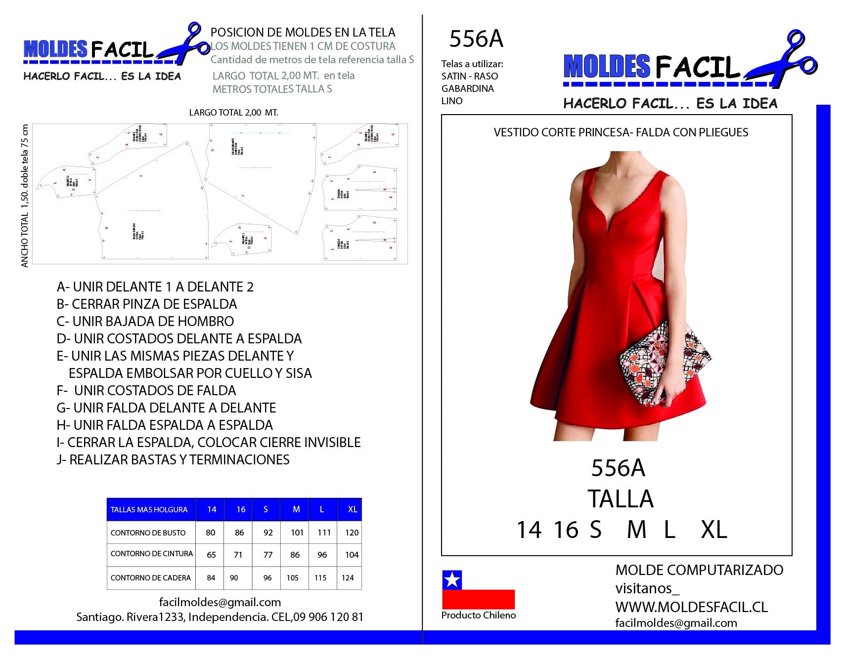 Vestido Corte Princesa Falda Con Pliegues