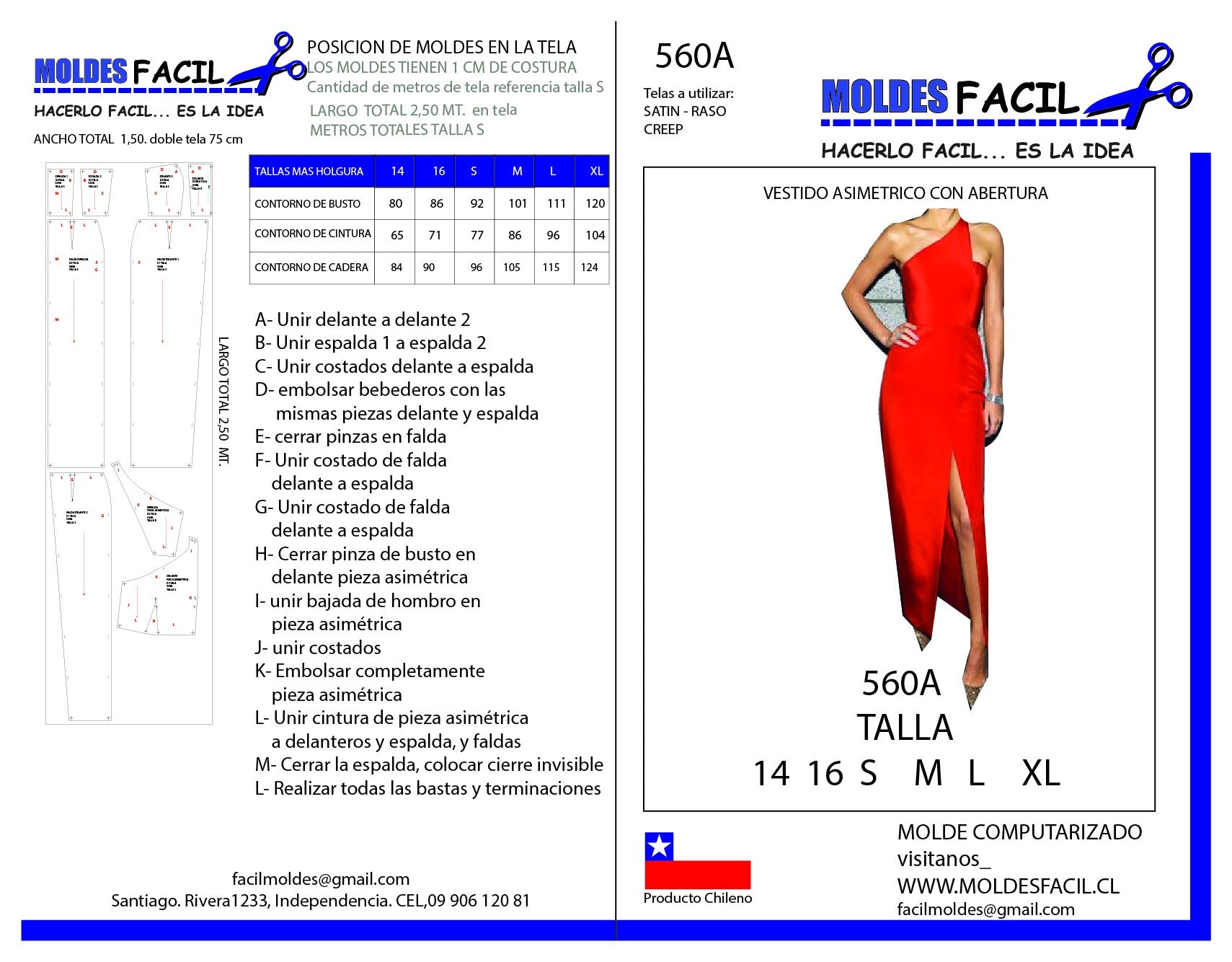 Vestido asimétrico con abertura