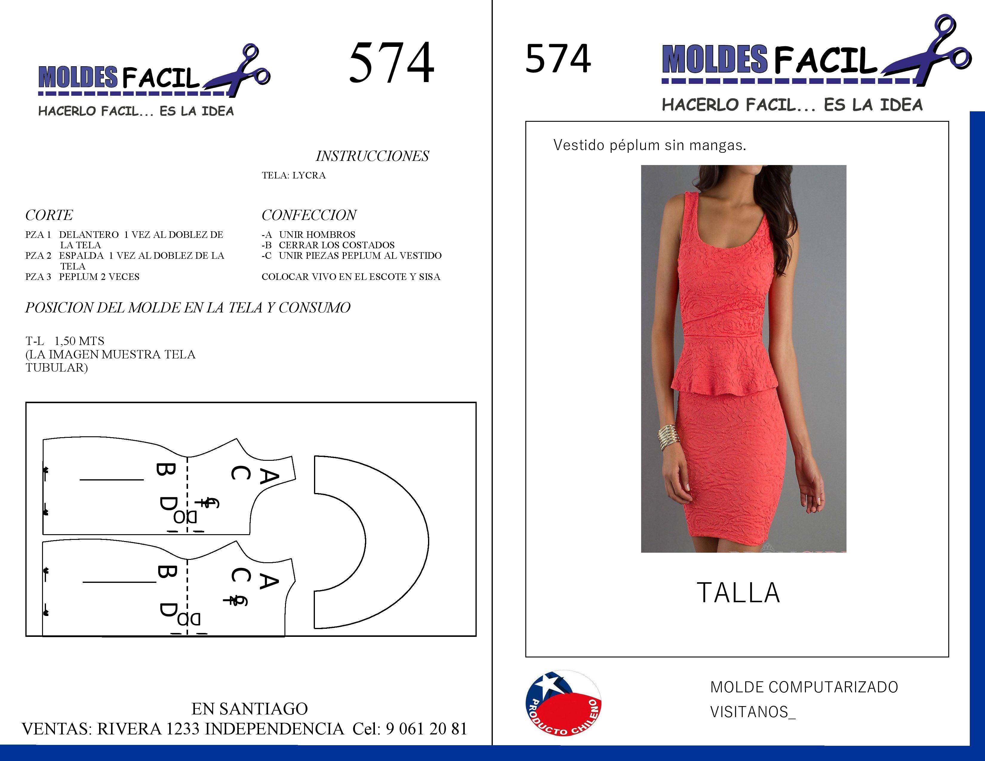 Vestido Peplum Sin Manga
