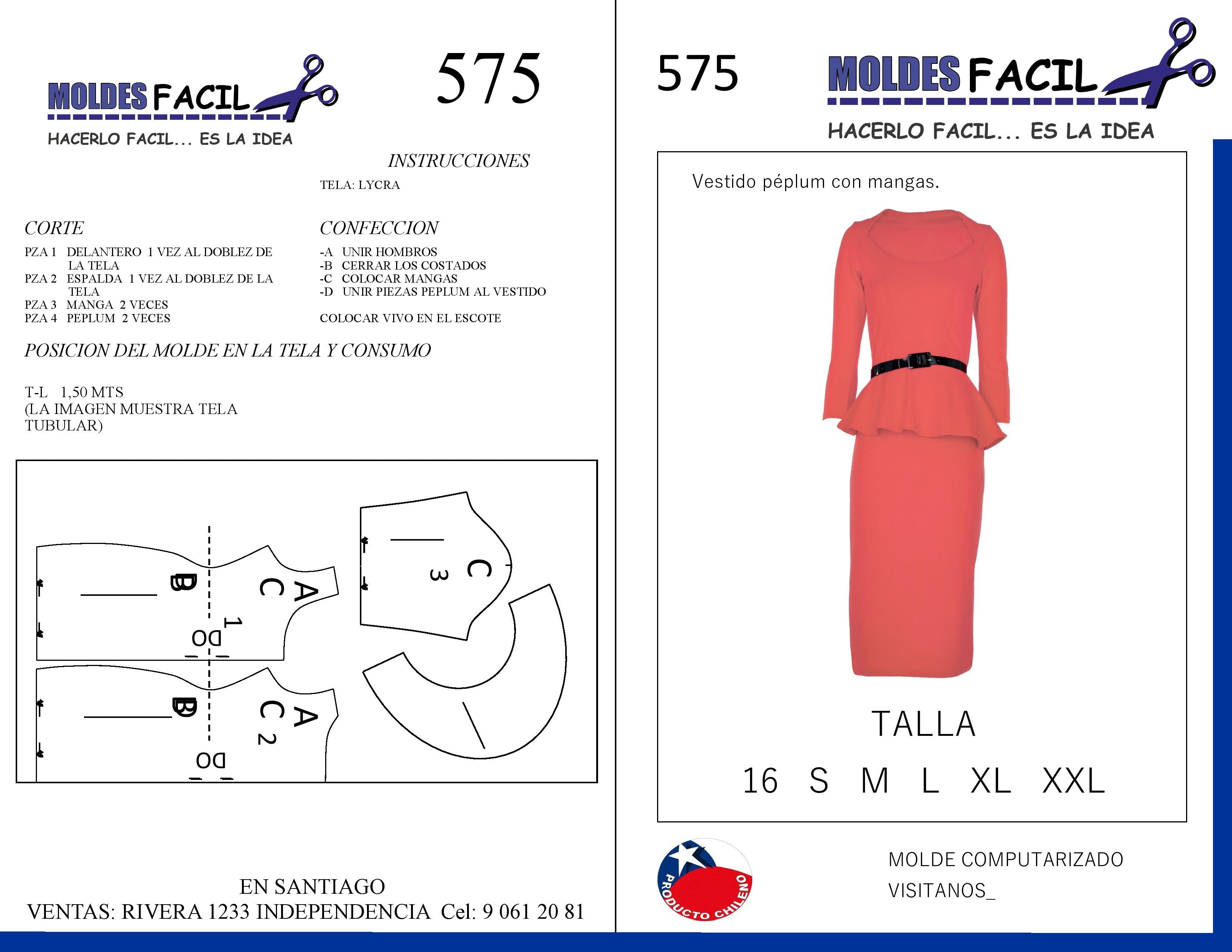 Vestido Peplum Con Mangas