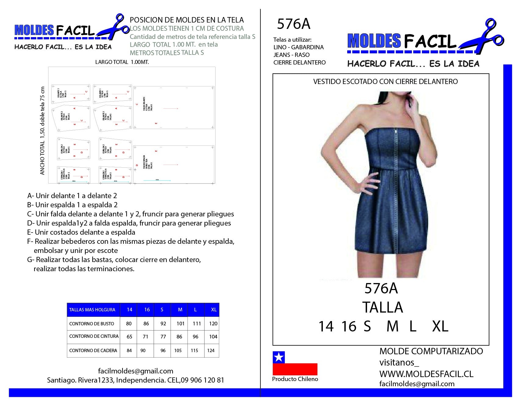 Vestido Escotado Con Cierre Delantero