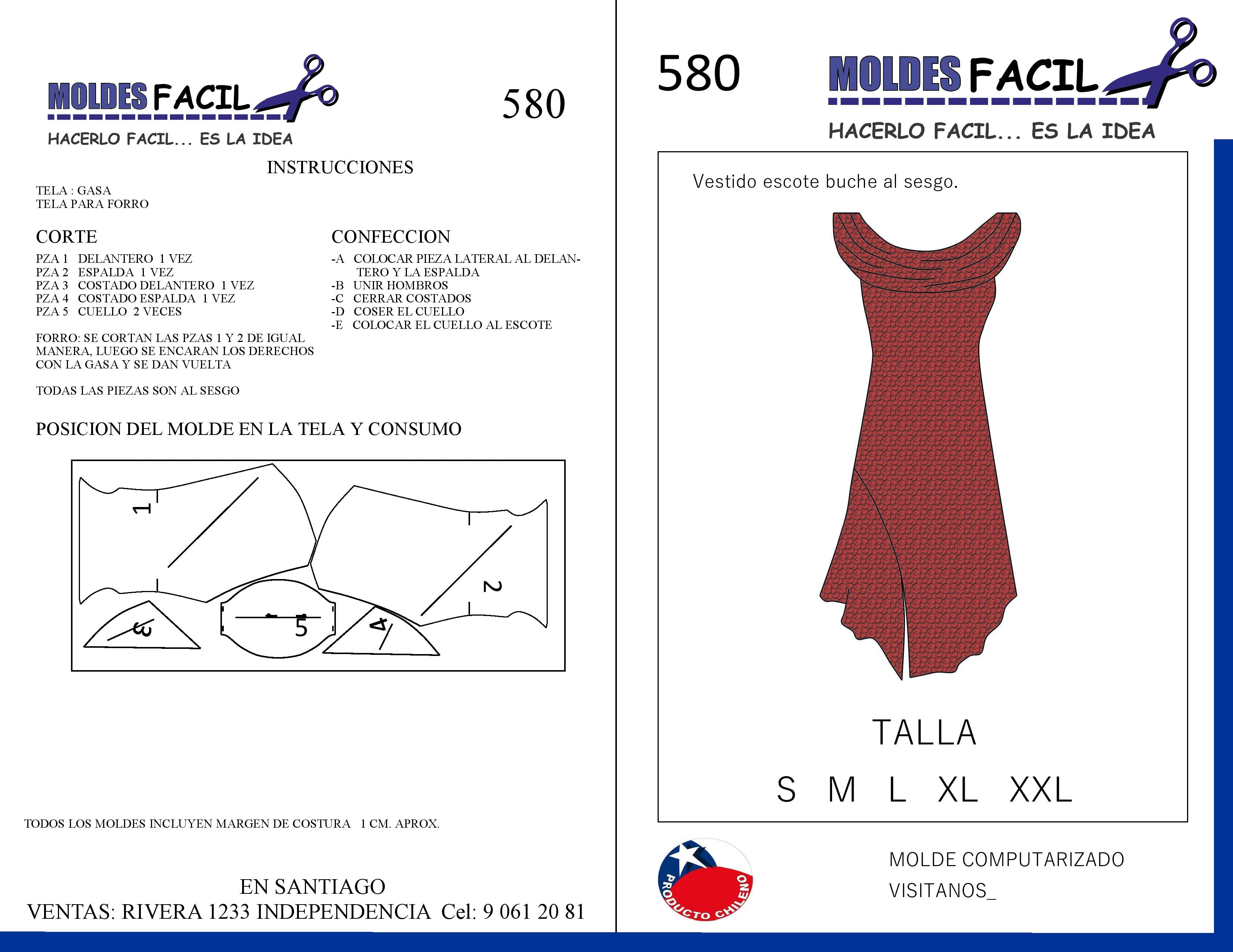 Vestido Escote Bucha Al Sesgo