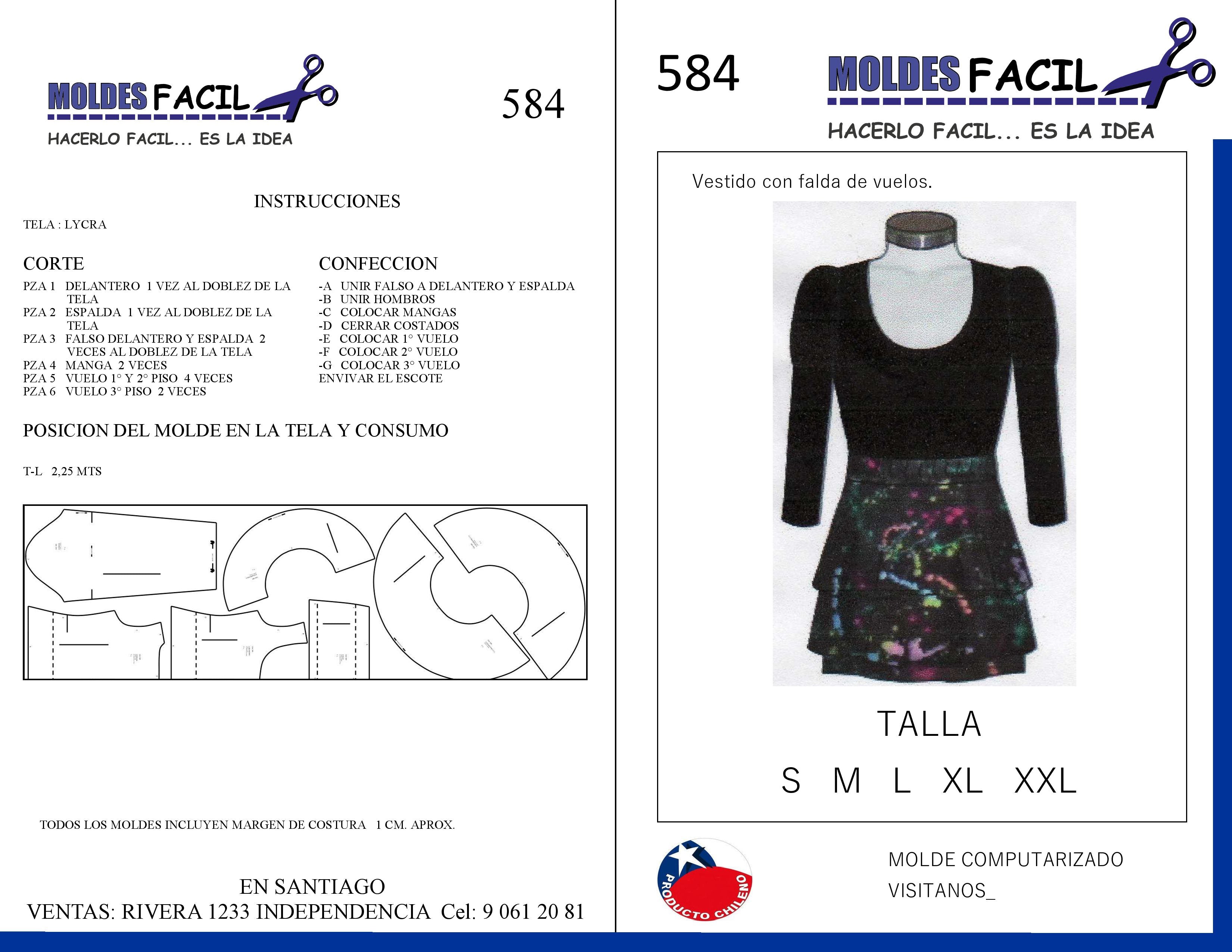 Vestido Con Falda De Tres Vuelos
