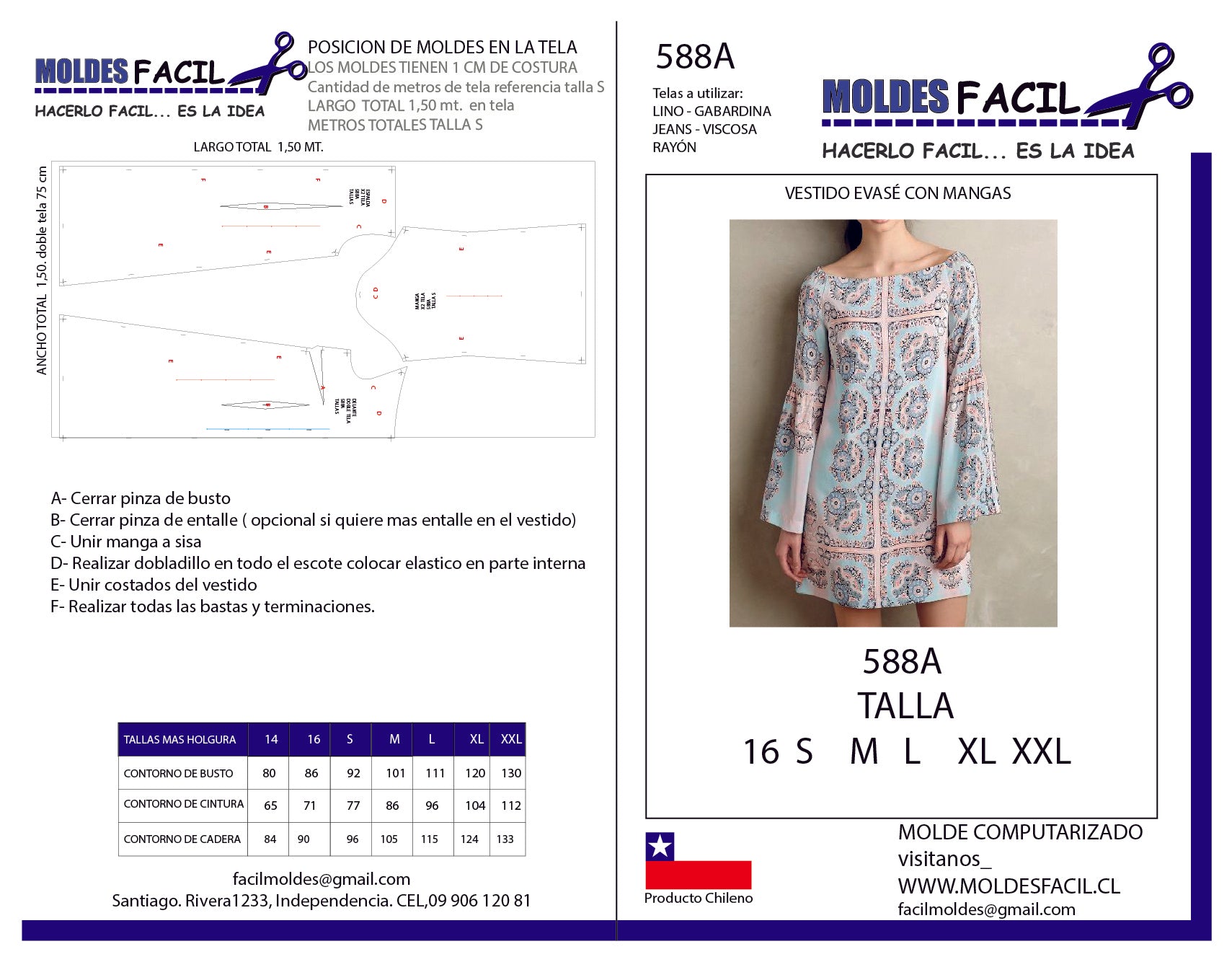 Vestido Evasé Con Mangas