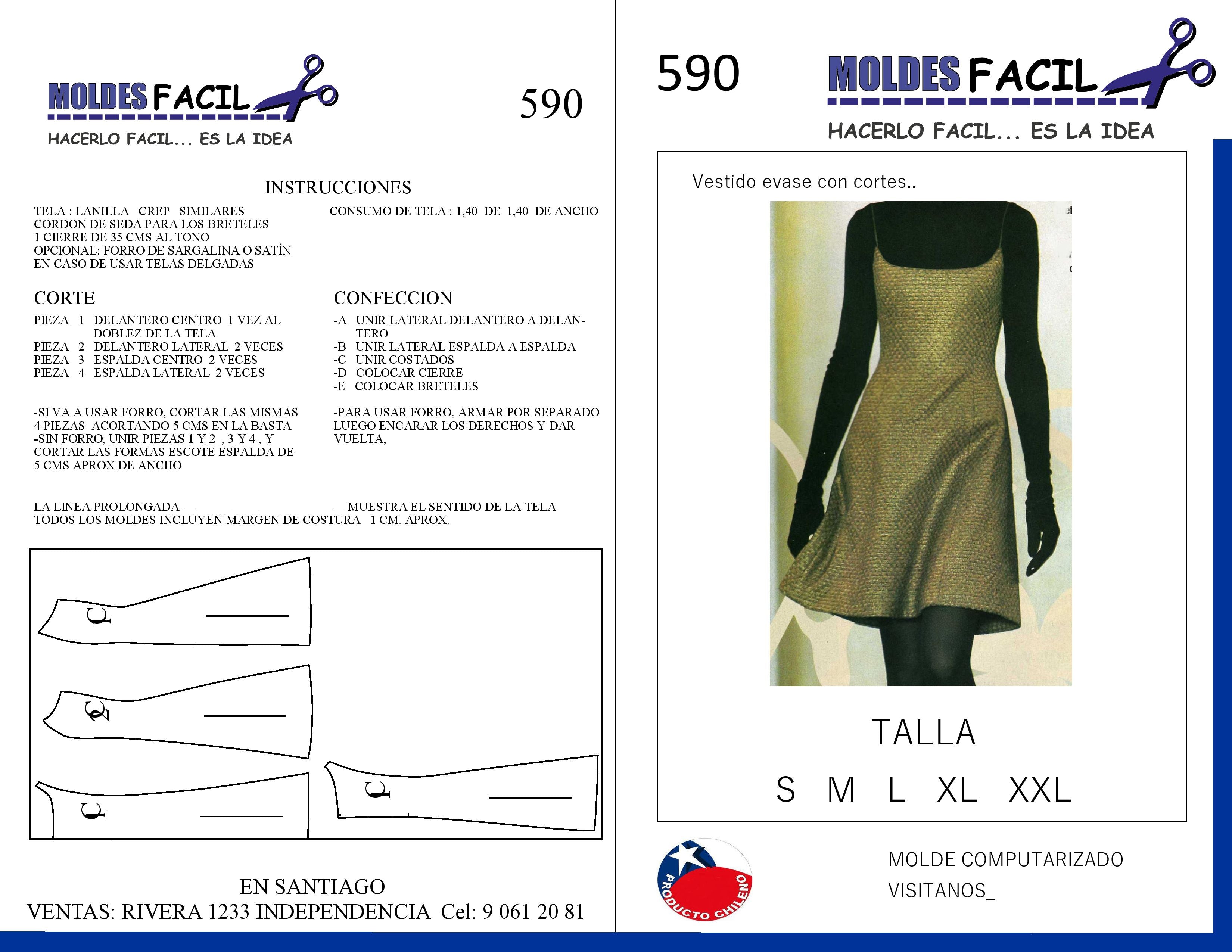 Vestido Evasé Con Cortes