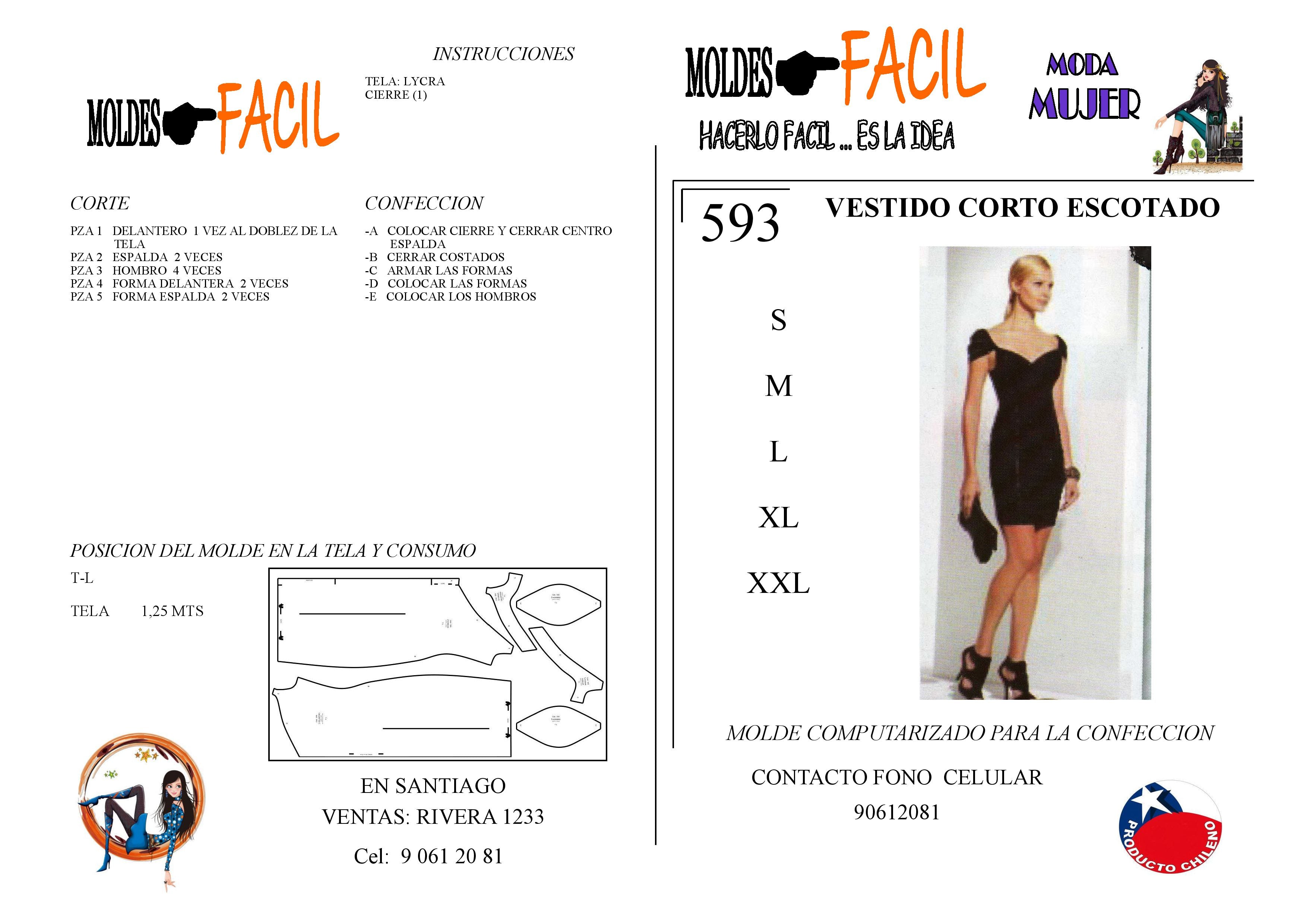 Vestido Corto Escotado