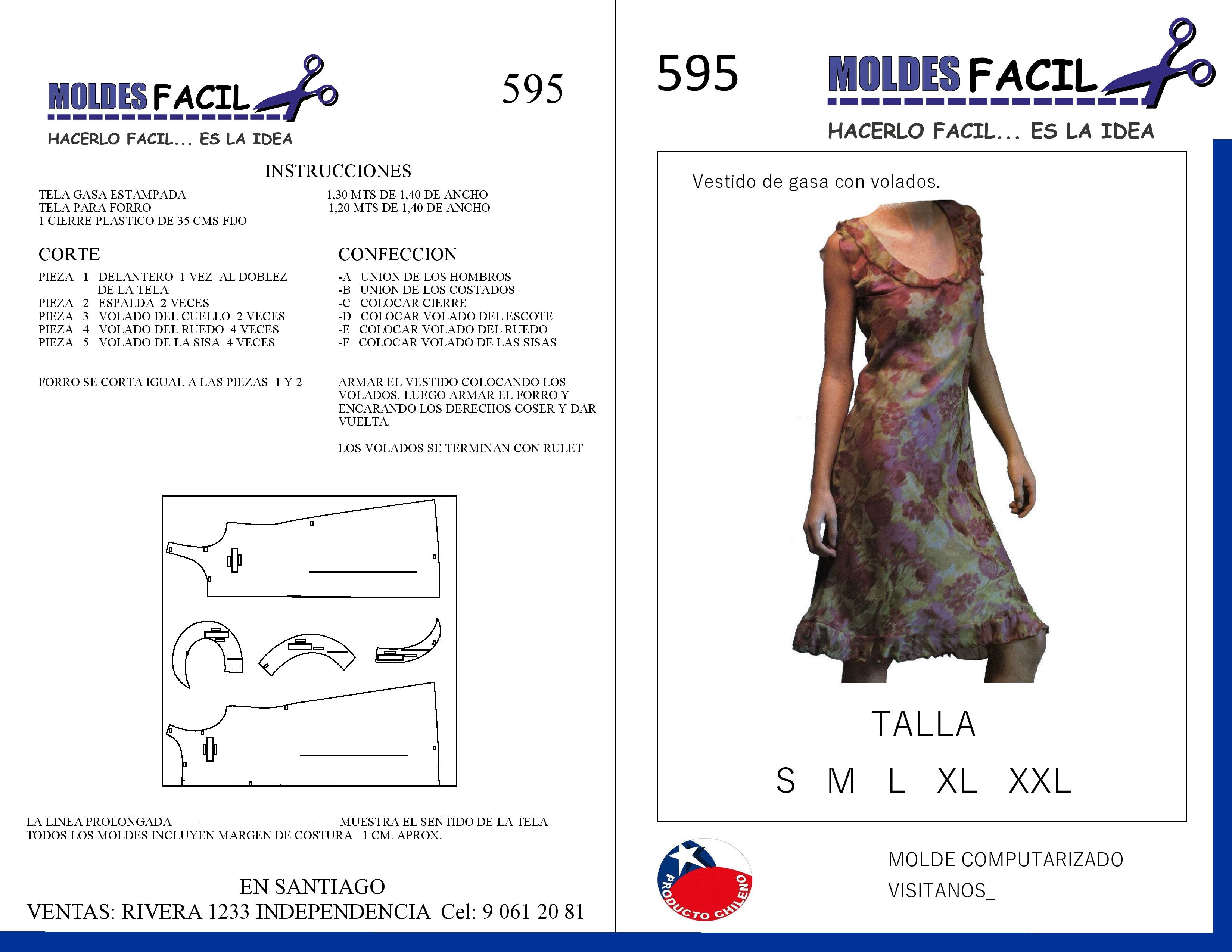 Vestido De Gaza Con Volados