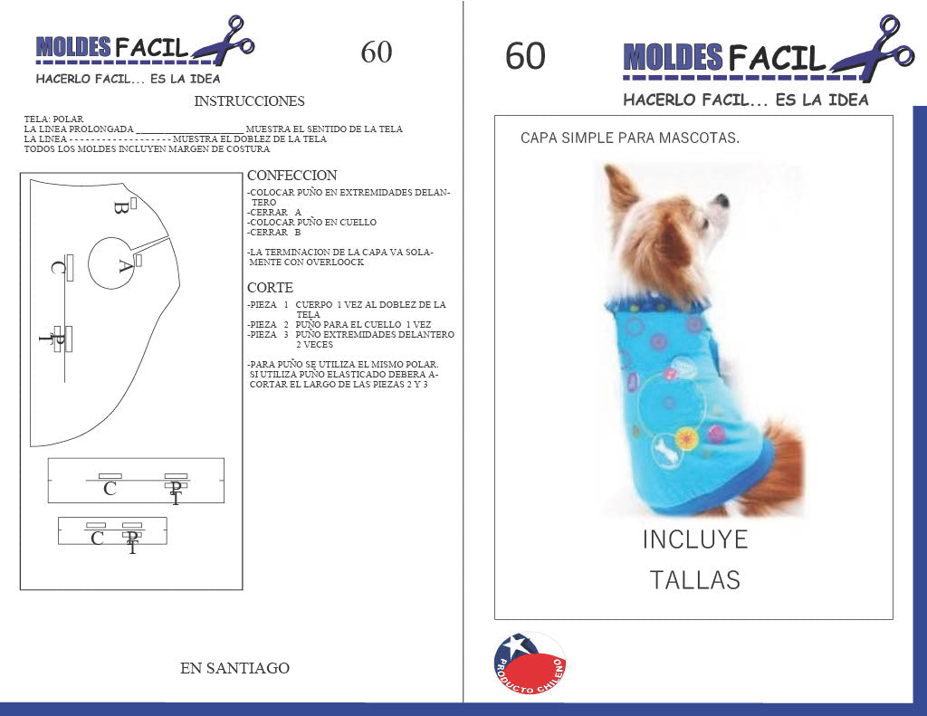Capa simple (incluye 3 tallas)