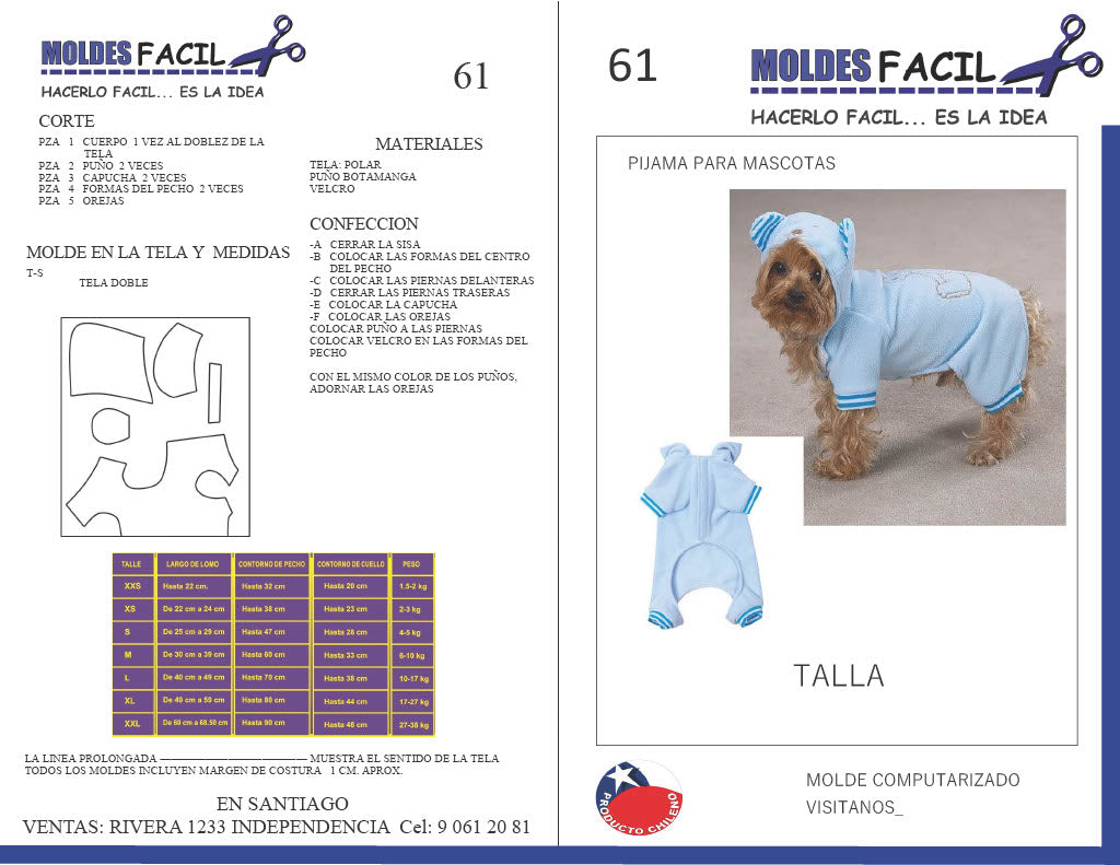 Pijama para mascota