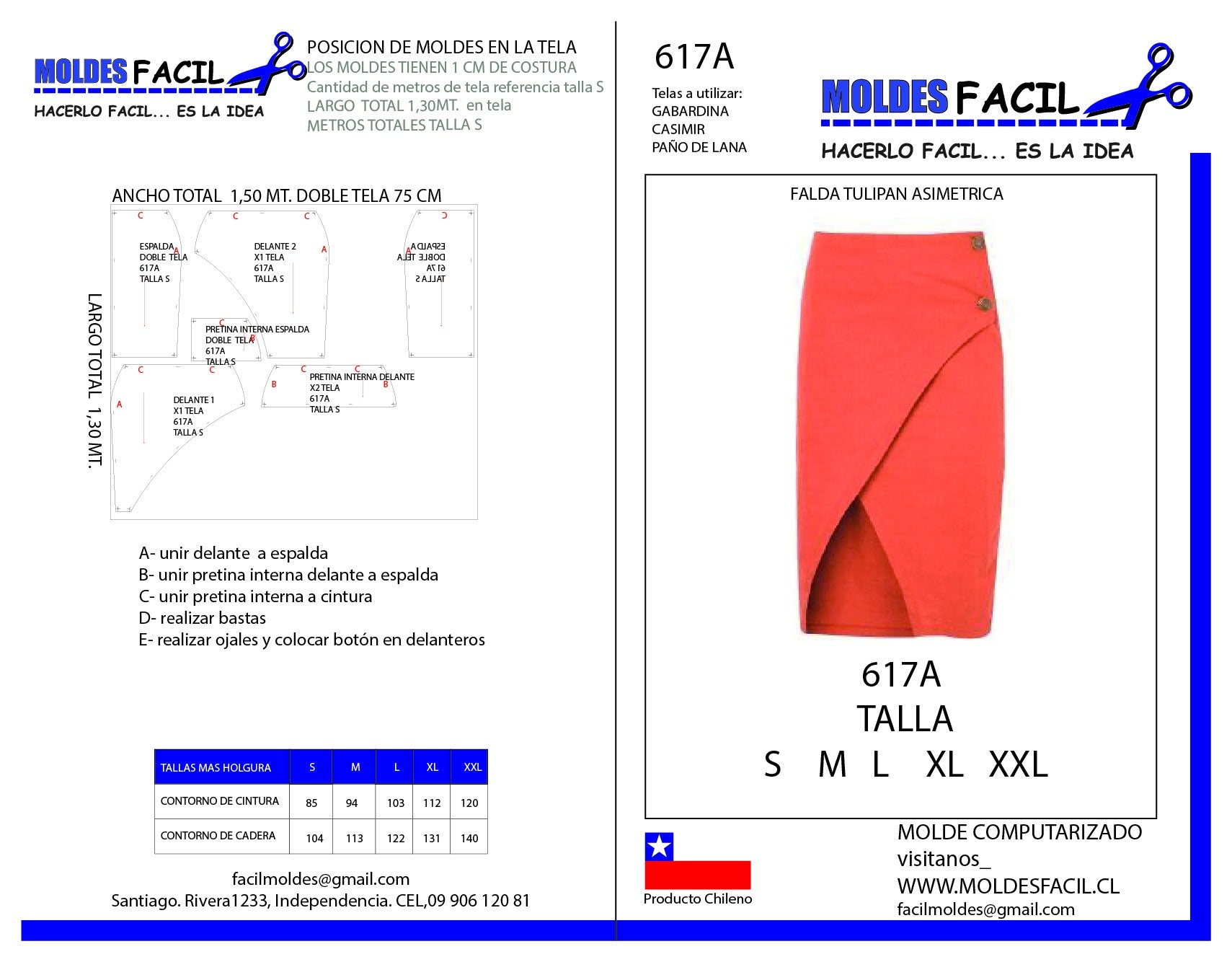 Falda tulipan asimetrica