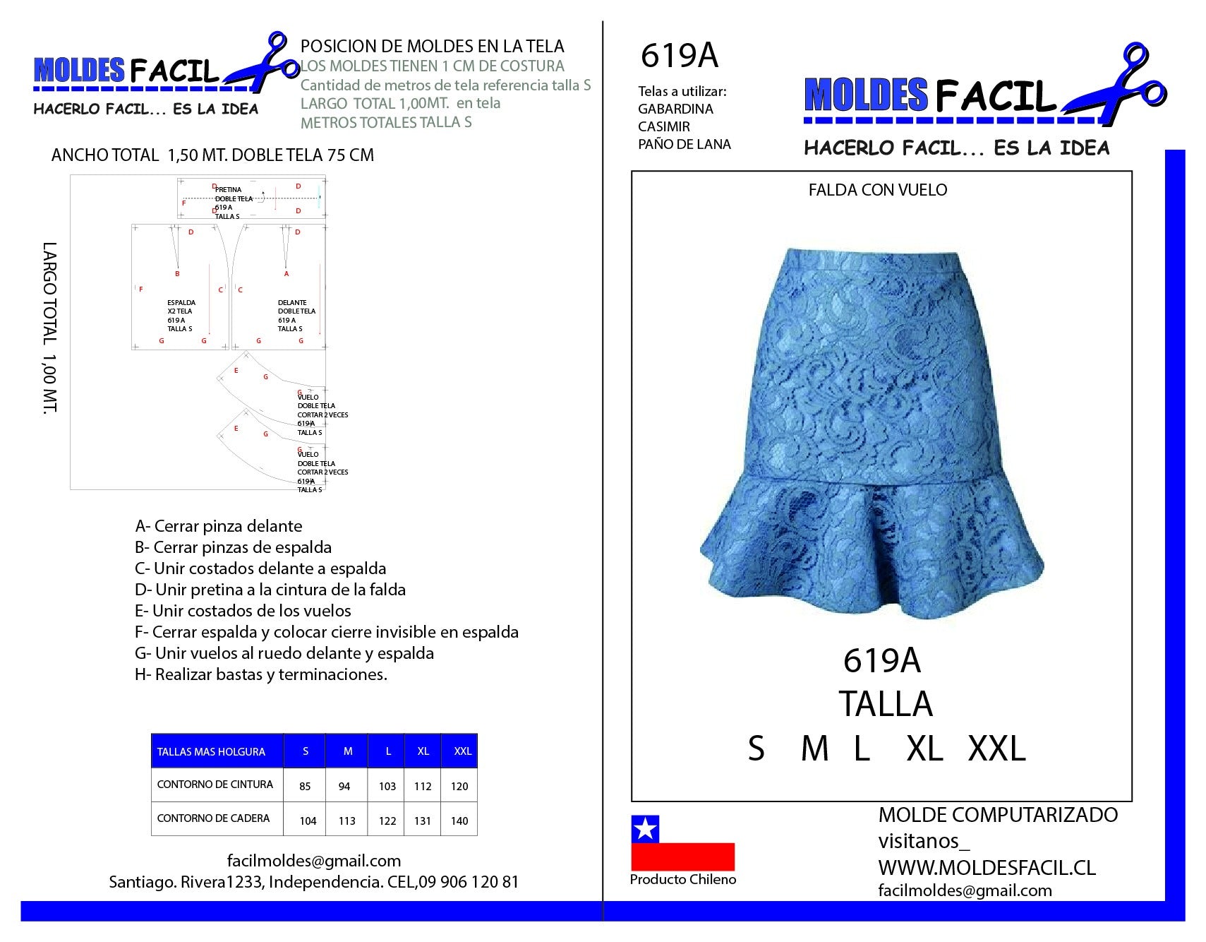 Falda con vuelo