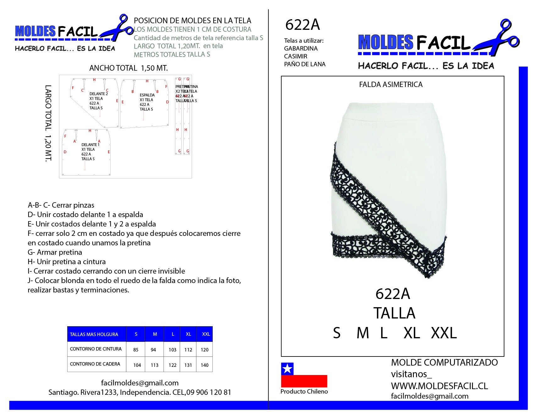Falda asimetrica