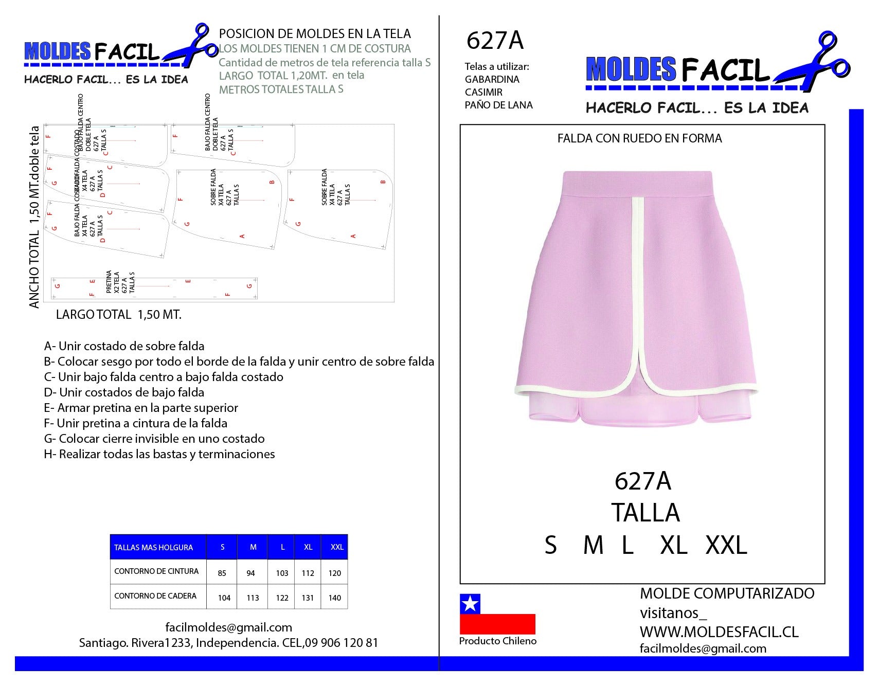 Falda con ruedo en forma