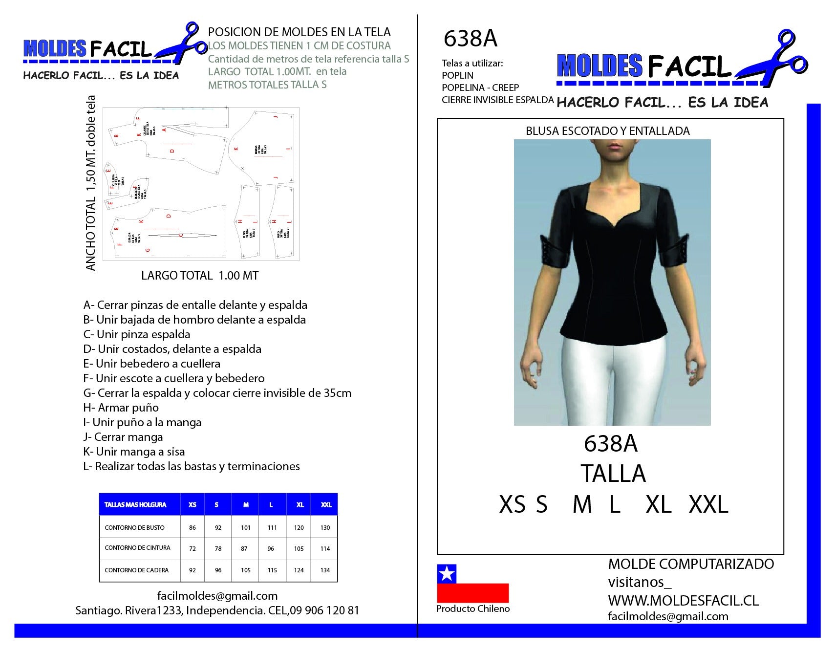 BLUSA ESCOTADO Y ENTALLADA