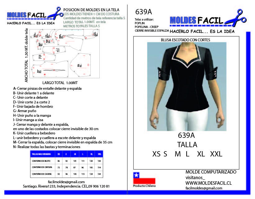 BLUSA ESCOTADO CON CORTES
