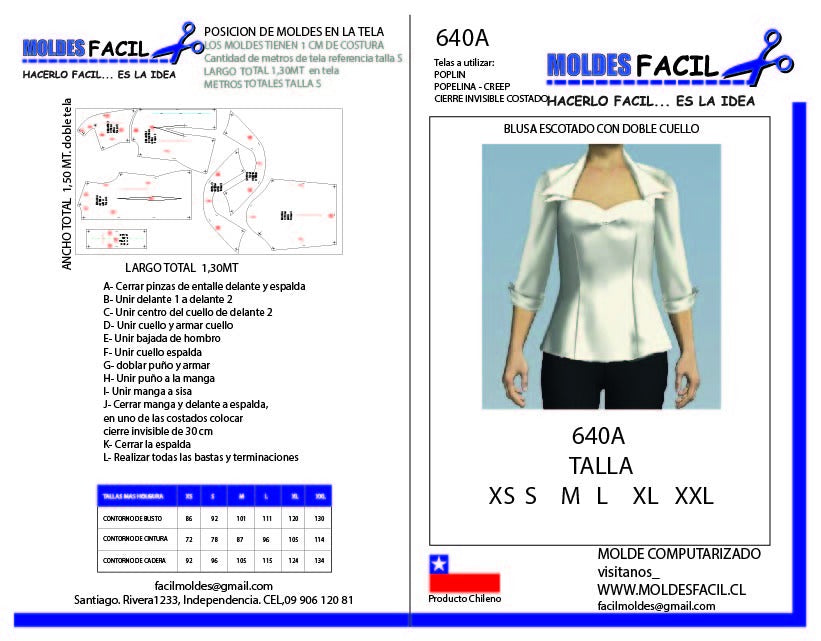 BLUSA ESCOTADO CON DOBLE CUELLO