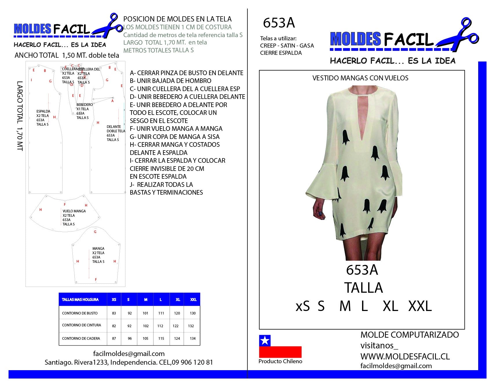 Vestido Mangas Con Vuelos