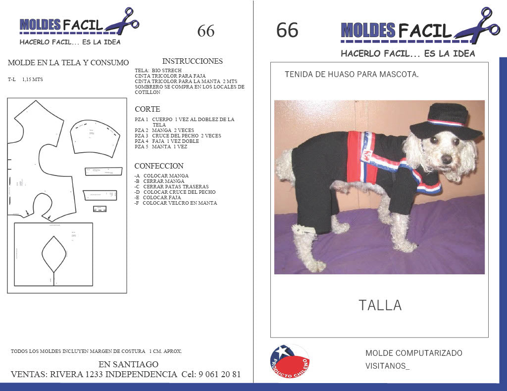 Tenida de huaso para mascota