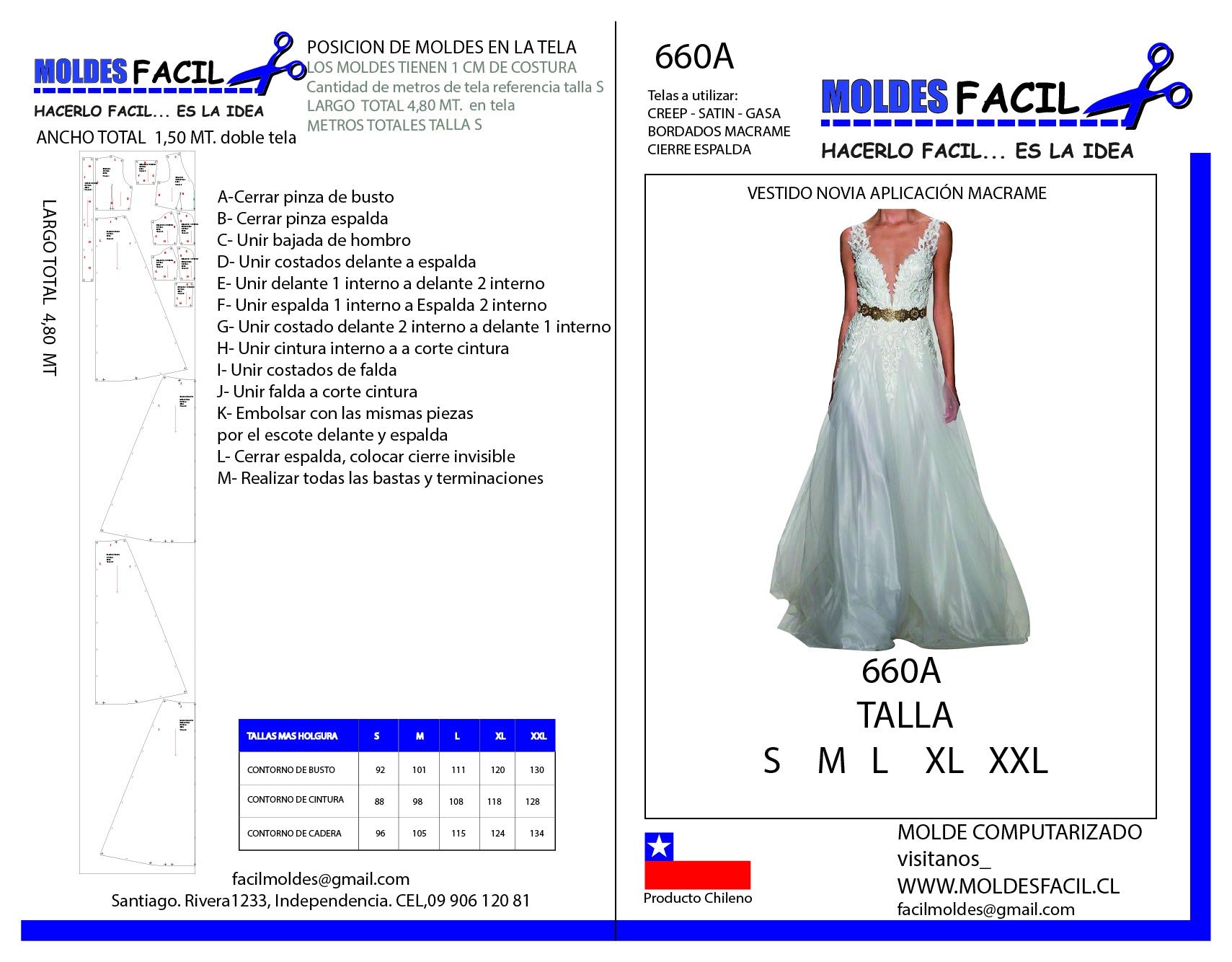 Vestido de novia aplicación macramé