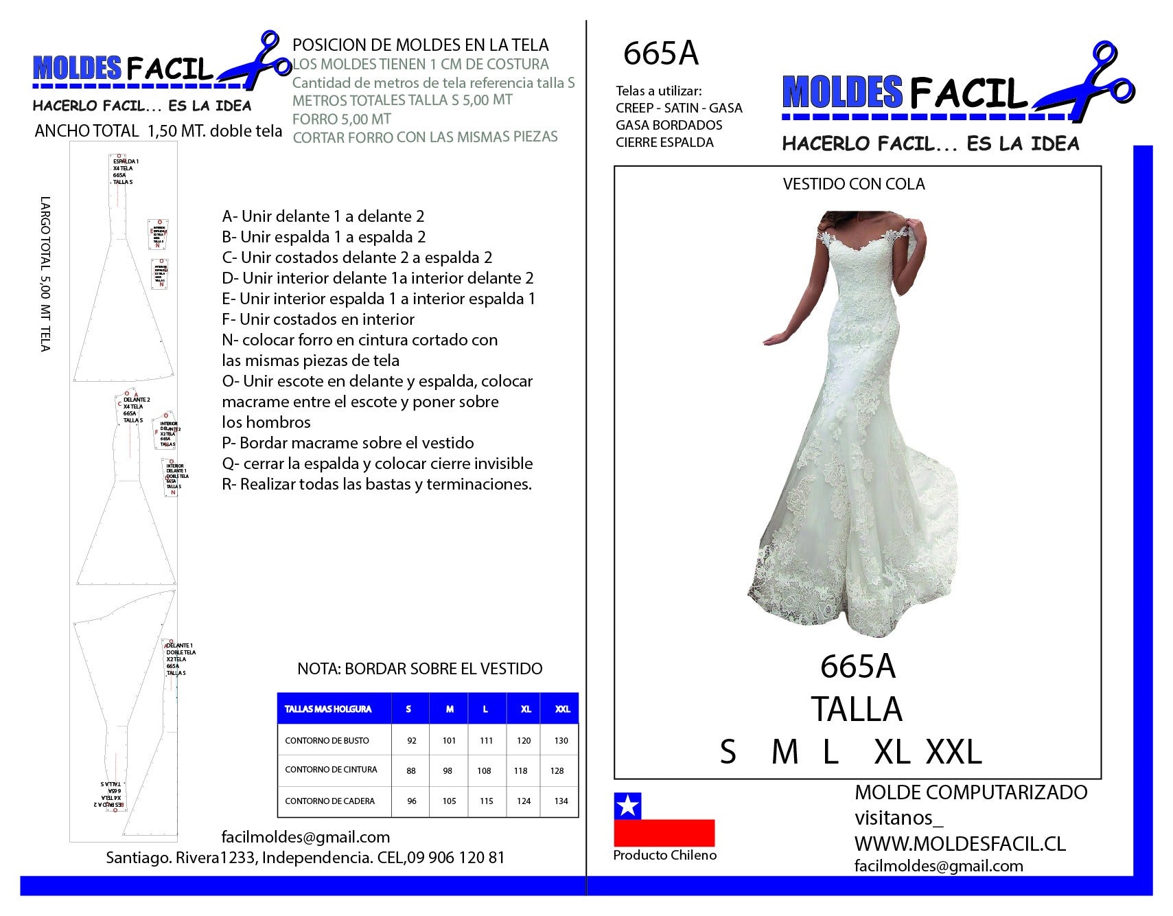 Vestido de novia con cola