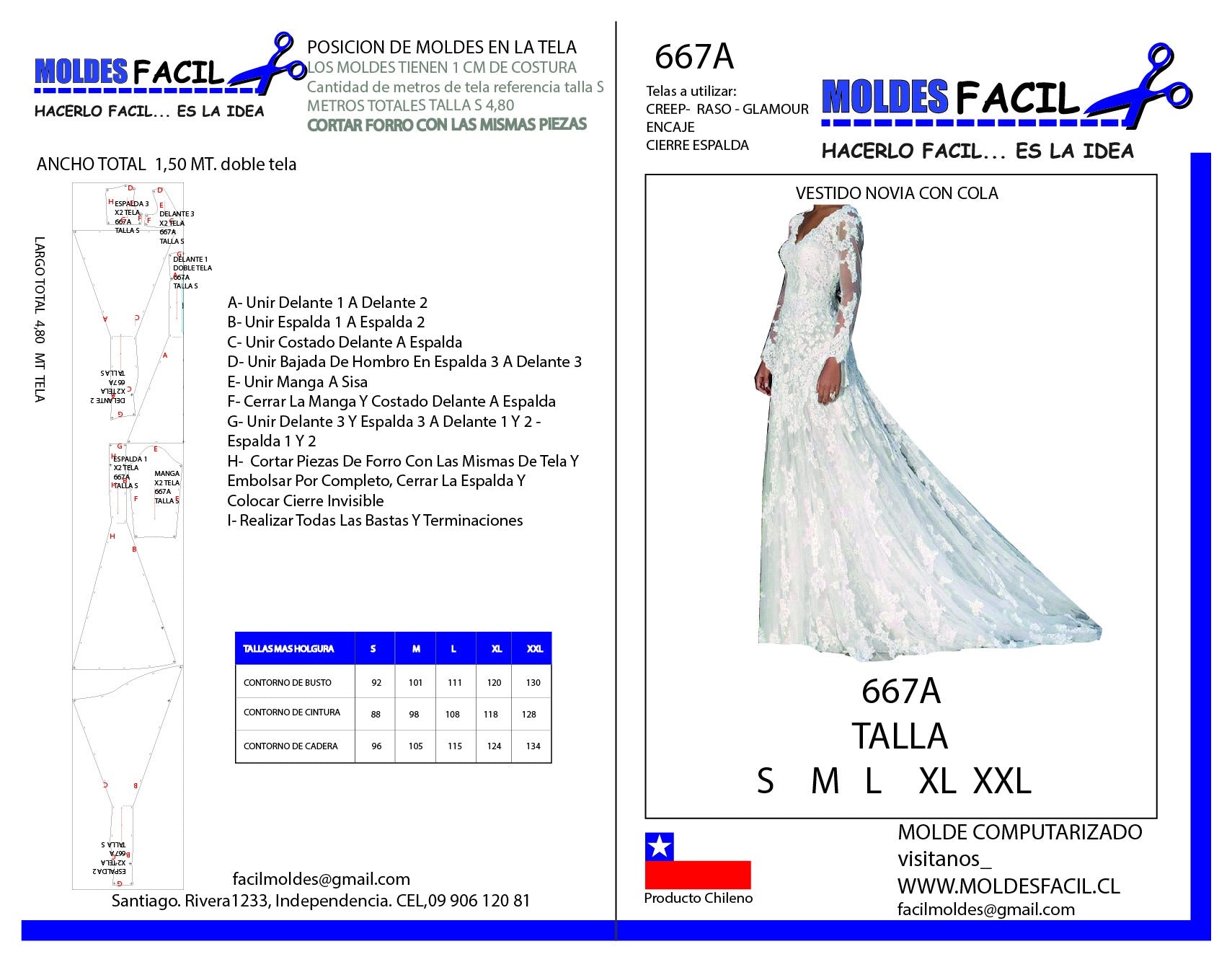 Vestido de novia con cola