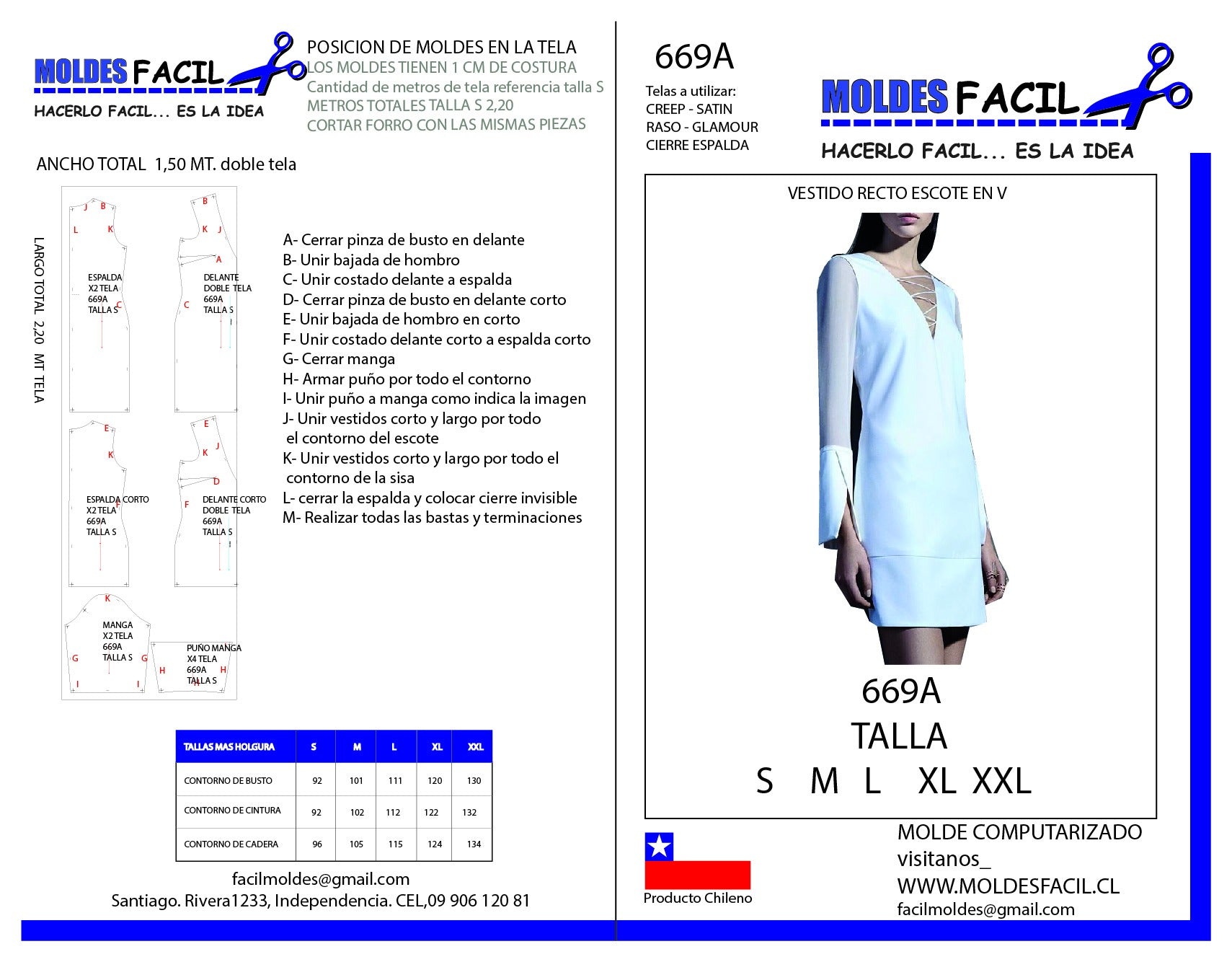 Vestido Recto Escote en V
