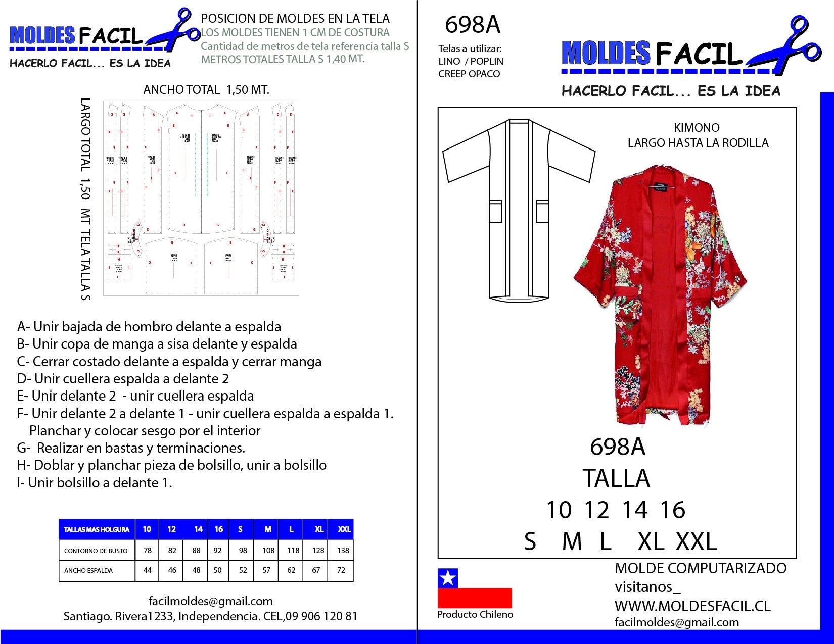 Kimono largo hasta la rodilla