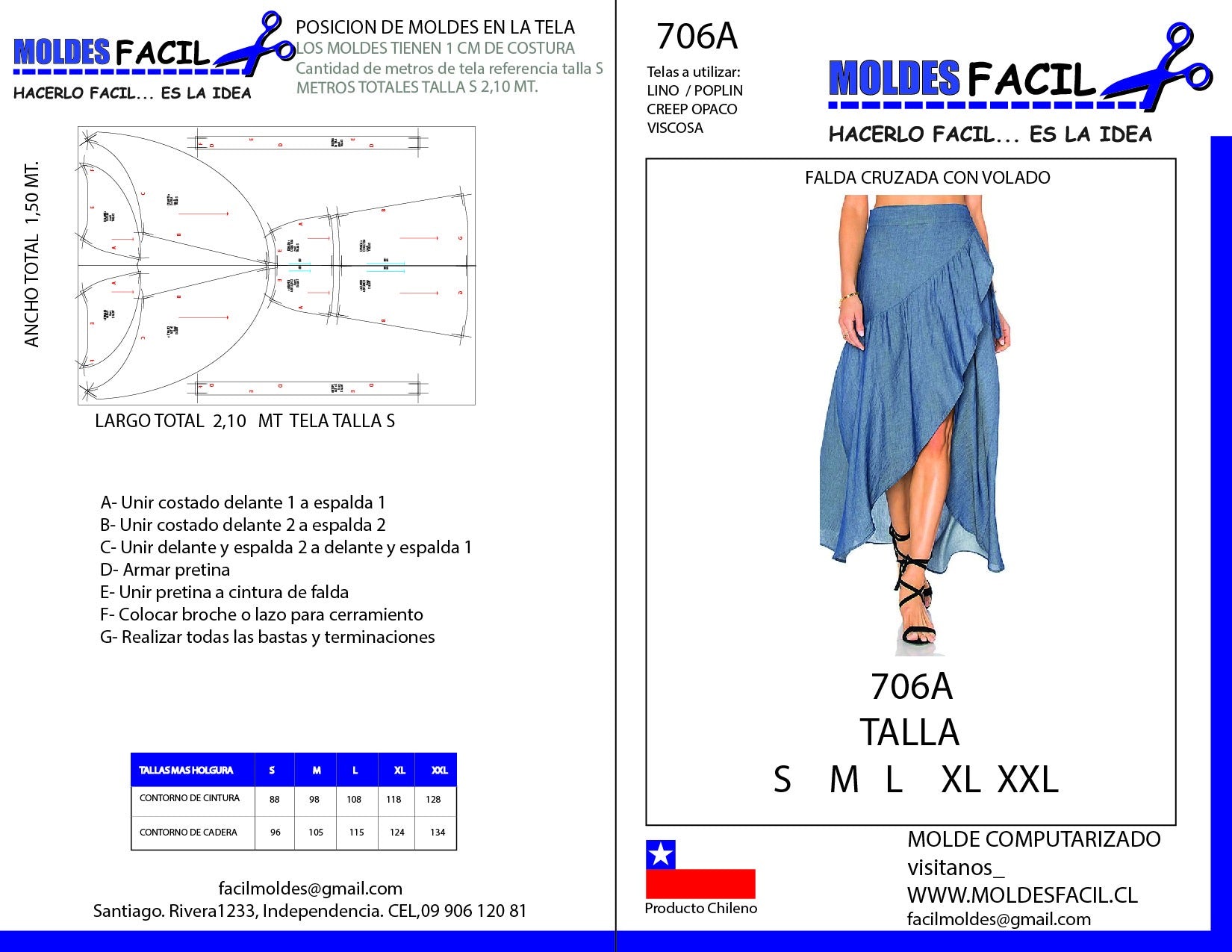 Falda cruzada con volado