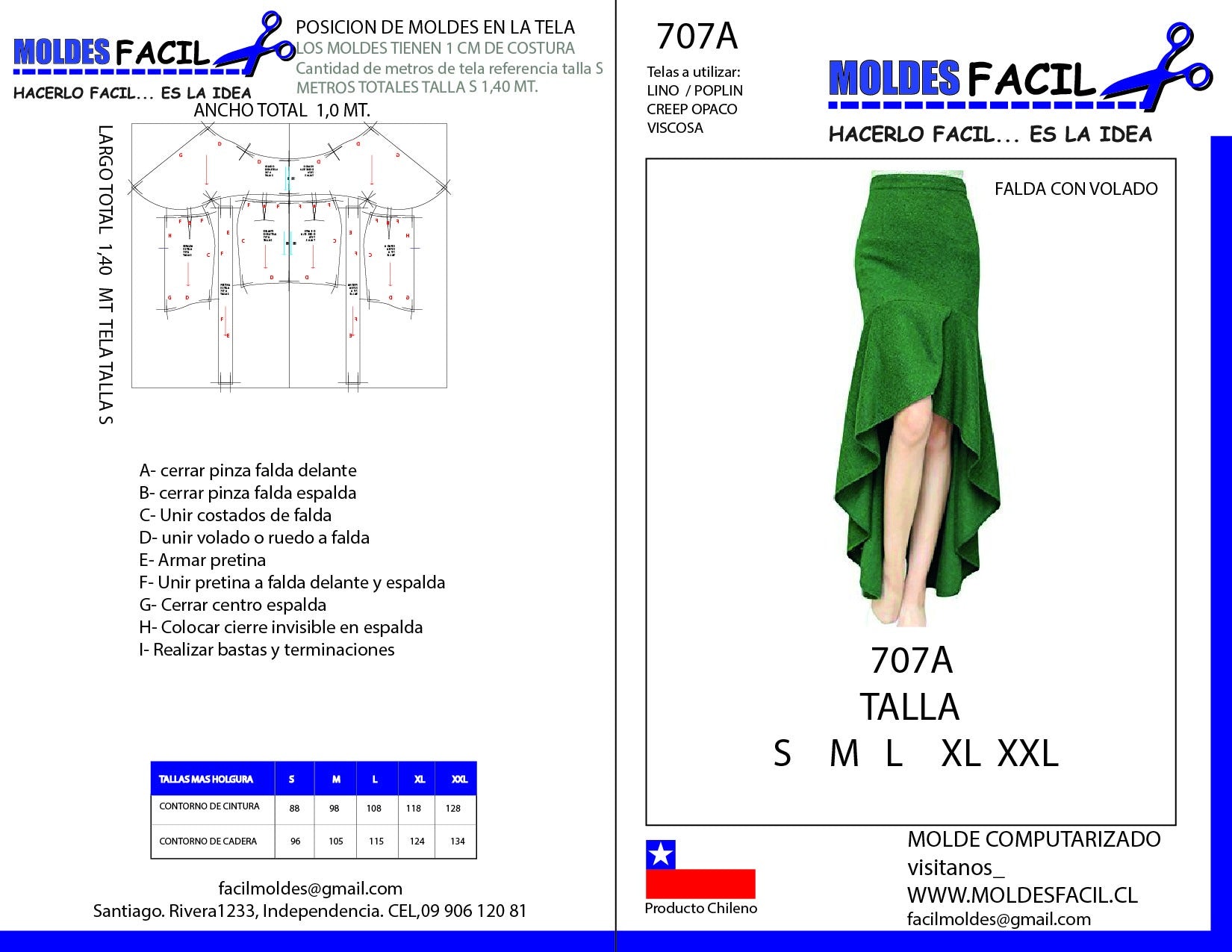 Falda con volado