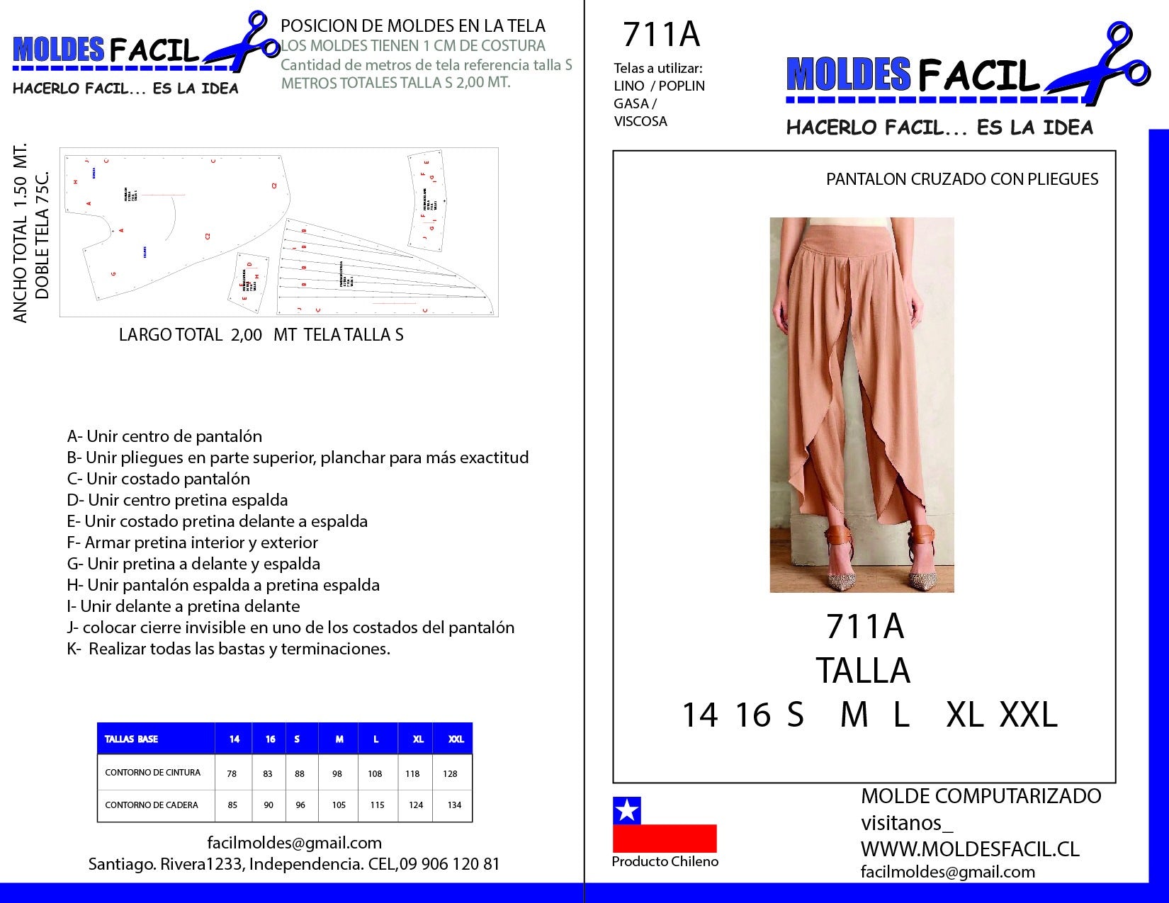 Pantalón cruzado con pliegues