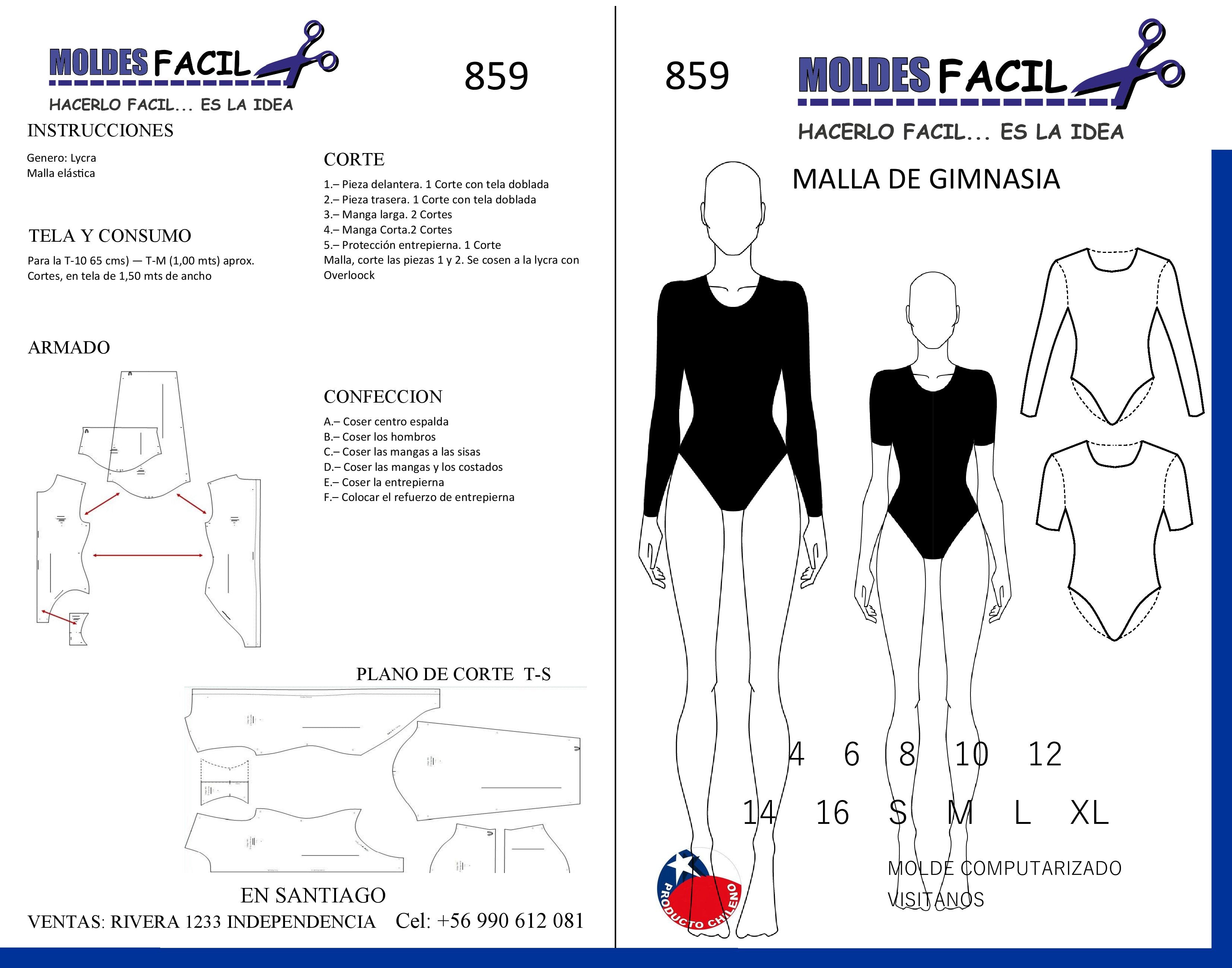 Malla de gimnasia manga corta y larga