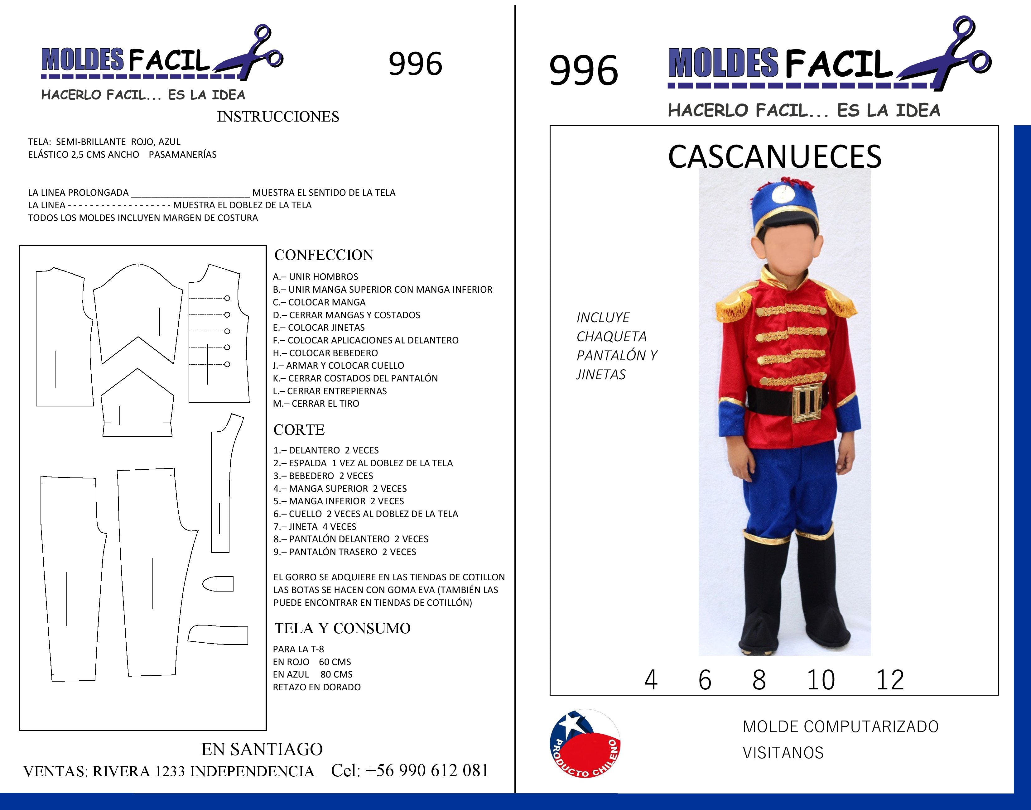 Cascanueces soldadito (incluye chaqueta, pantalón y jinetas)