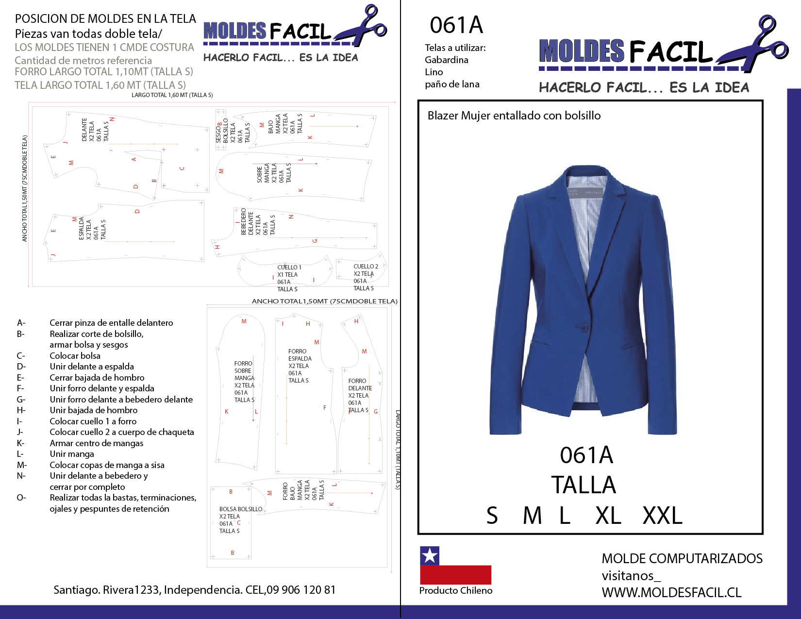 BLAZER MUJER ENTALLADO CON BOLSILLOS