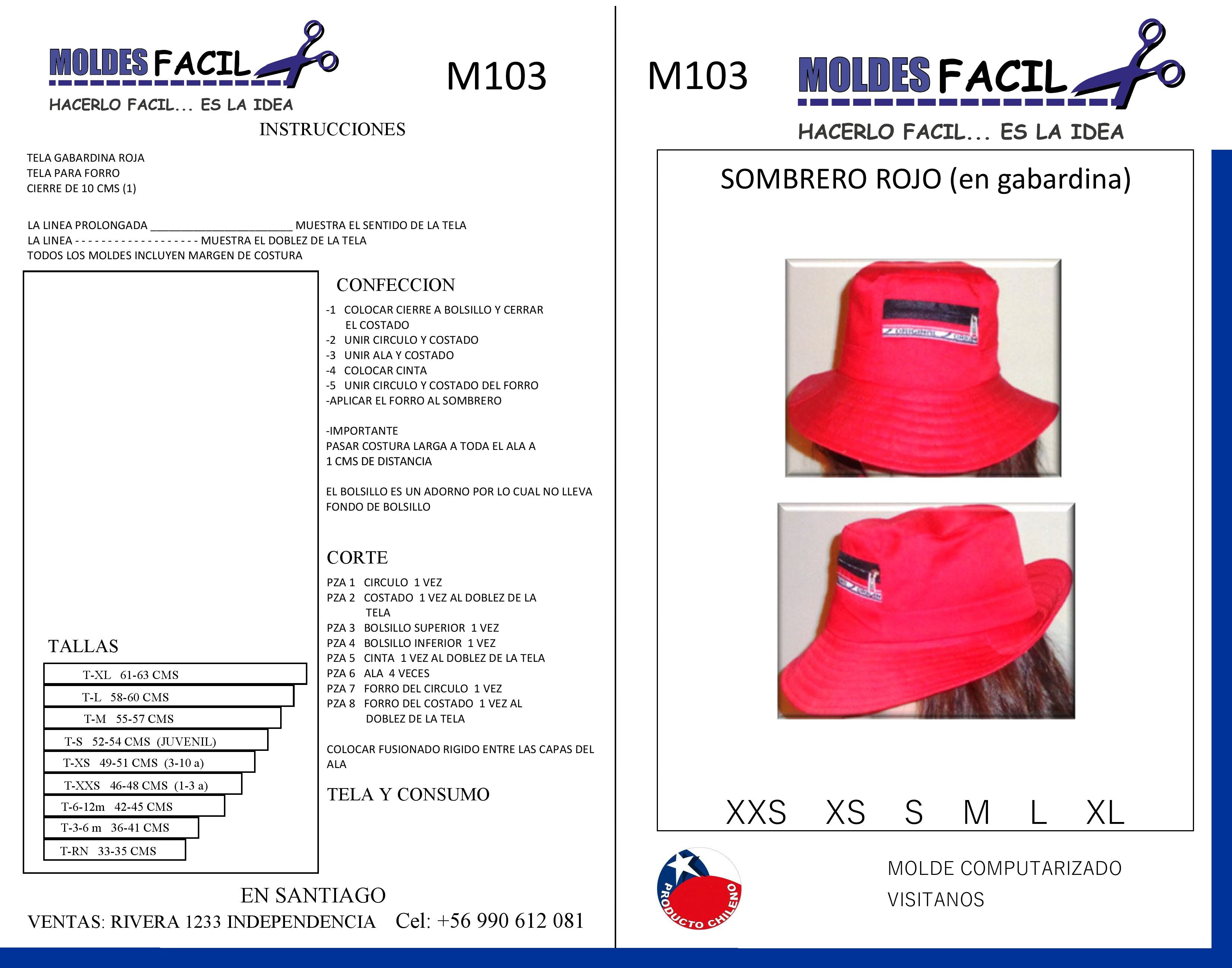 Sombrero rojo (en gabardina)